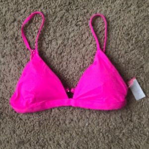 Pink triangle bikini top